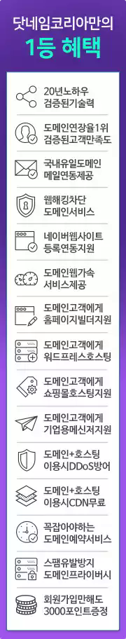 닷네임 도메인 강점